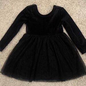 Posh Peanut Black Velvet Kids Dress